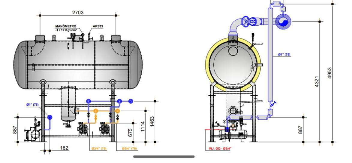Diagramas técnicos de refrigeração